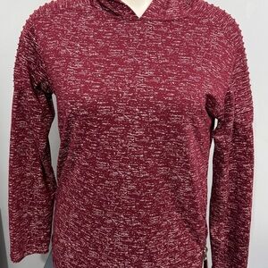 Carbon Maroon Textured Hoodie